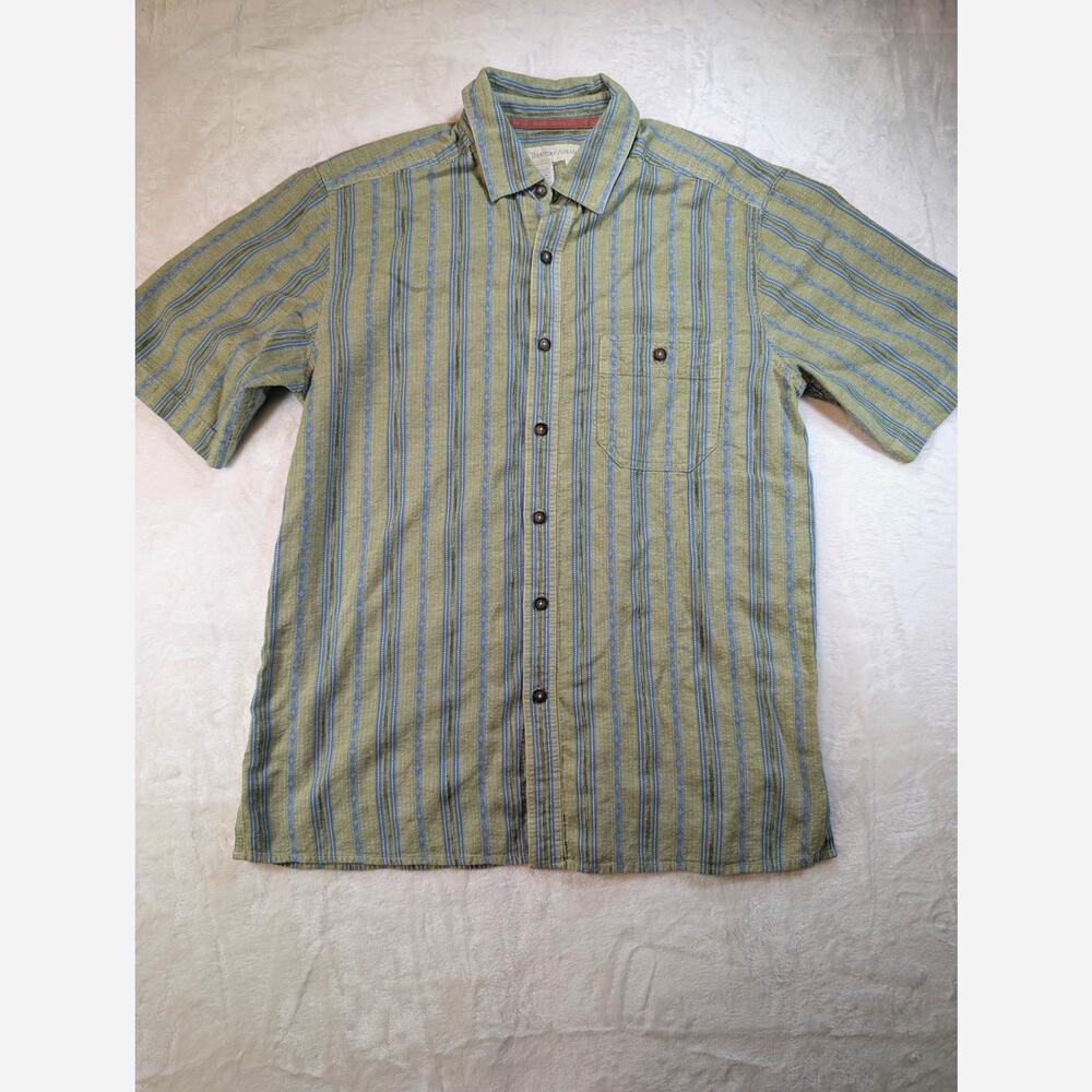 Territory Ahead Mens Medium Linen Cotton Short Sleeve Button Up Shirt Medium